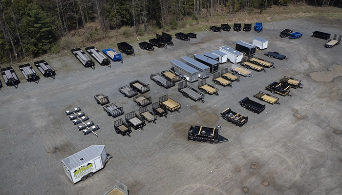 The trailer lot at Outdoor Motor Sports and Trailer Sales. 